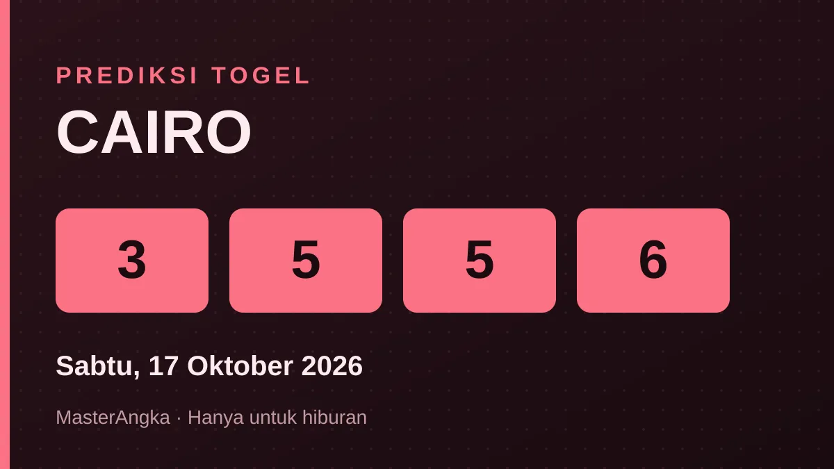 Prediksi CAIRO Sabtu, 17 Oktober 2026