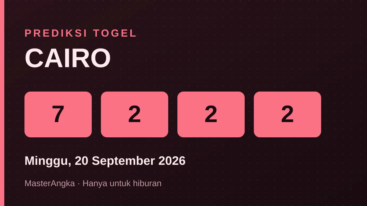 Prediksi CAIRO Minggu, 20 September 2026