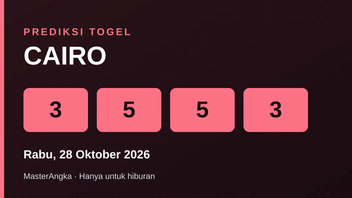 Prediksi CAIRO Rabu, 28 Oktober 2026
