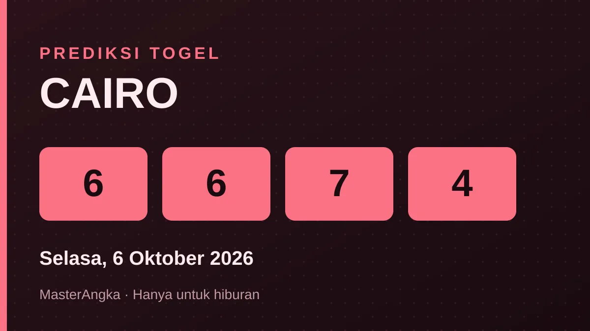 Prediksi CAIRO Selasa, 6 Oktober 2026