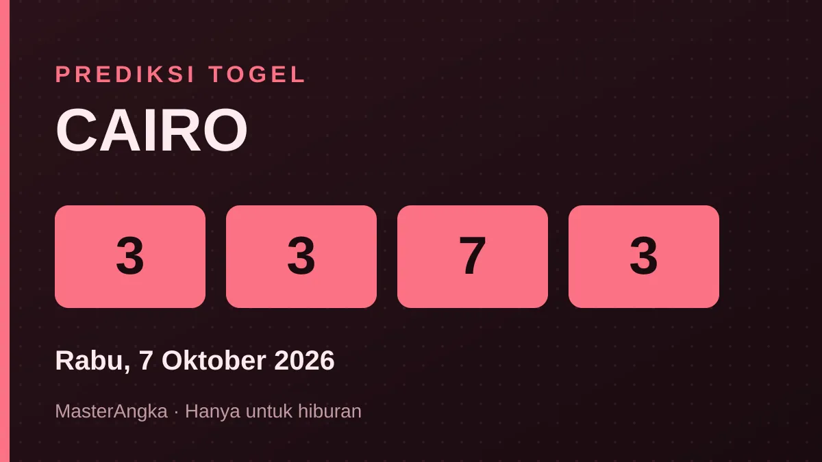 Prediksi CAIRO Rabu, 7 Oktober 2026