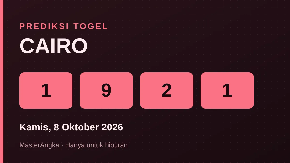 Prediksi CAIRO Kamis, 8 Oktober 2026