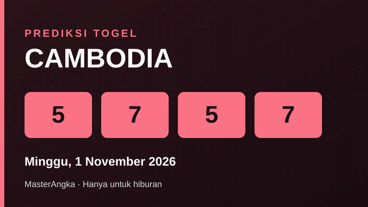 Prediksi CAMBODIA Minggu, 1 November 2026