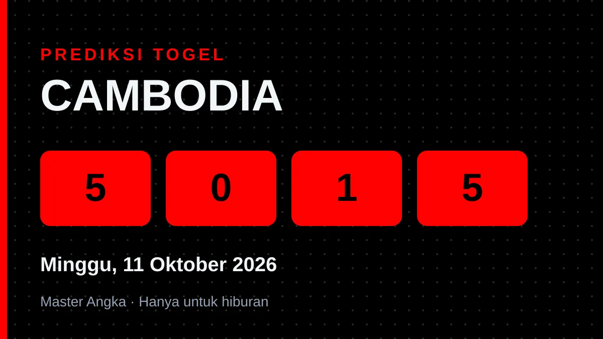 Prediksi CAMBODIA Minggu, 11 Oktober 2026