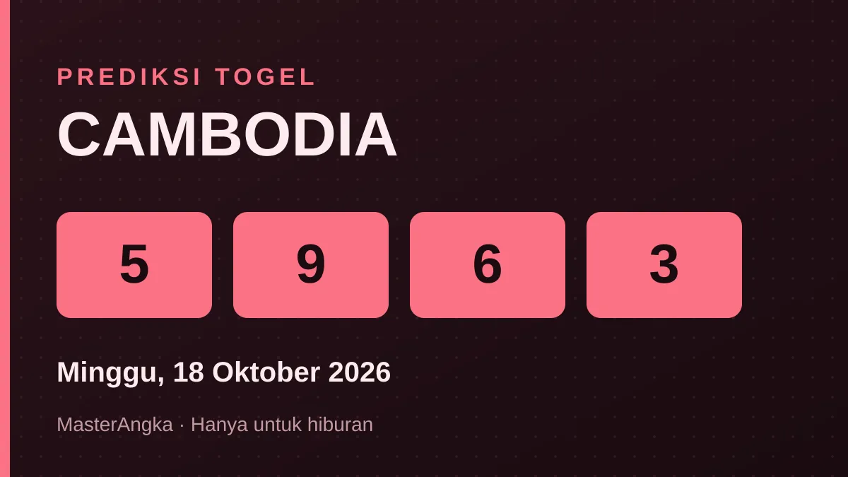 Prediksi CAMBODIA Minggu, 18 Oktober 2026