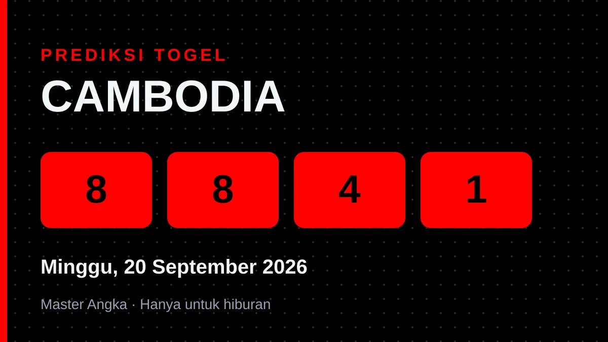 Prediksi CAMBODIA Minggu, 20 September 2026