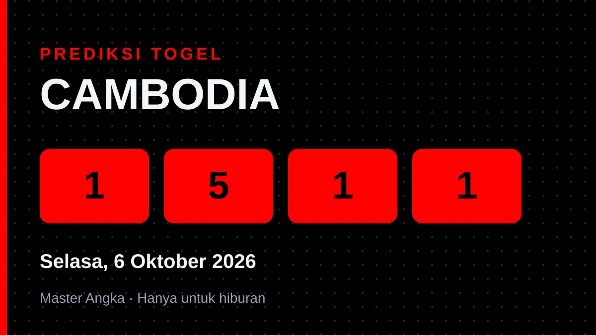 Prediksi CAMBODIA Selasa, 6 Oktober 2026