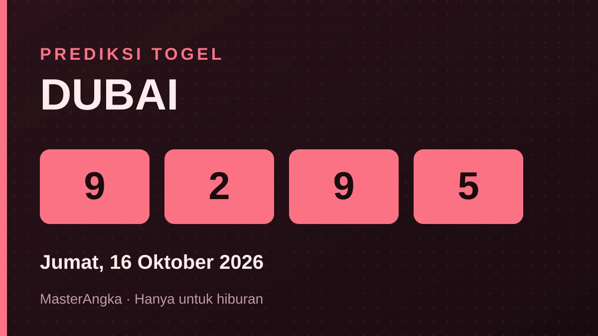 Prediksi DUBAI Jumat, 16 Oktober 2026