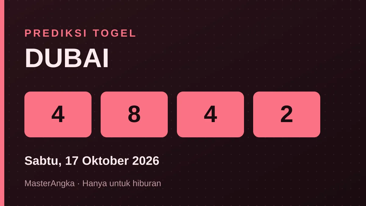 Prediksi DUBAI Sabtu, 17 Oktober 2026