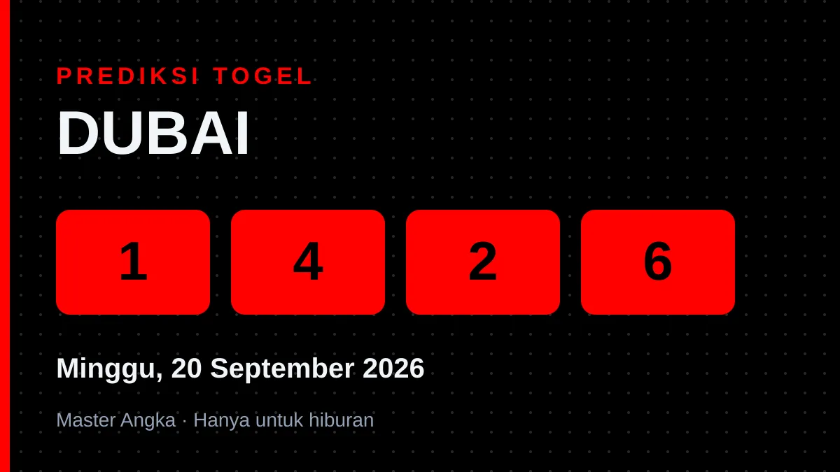 Prediksi DUBAI Minggu, 20 September 2026