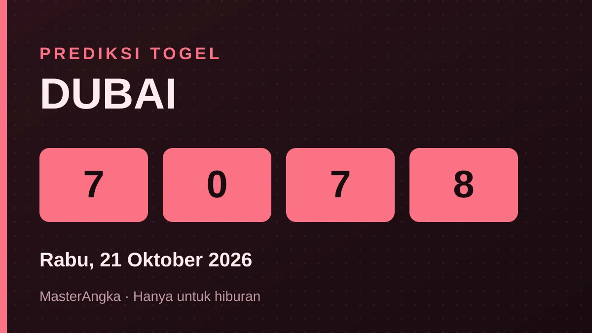 Prediksi DUBAI Rabu, 21 Oktober 2026