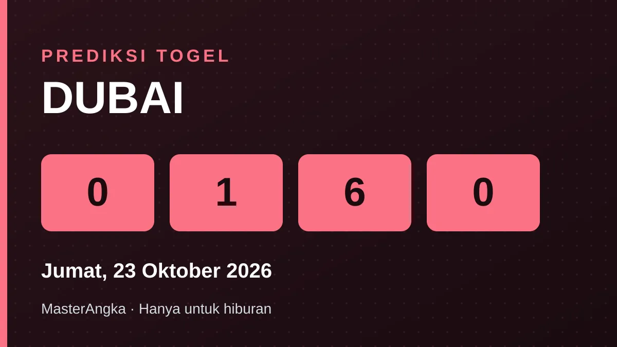 Prediksi DUBAI Jumat, 23 Oktober 2026