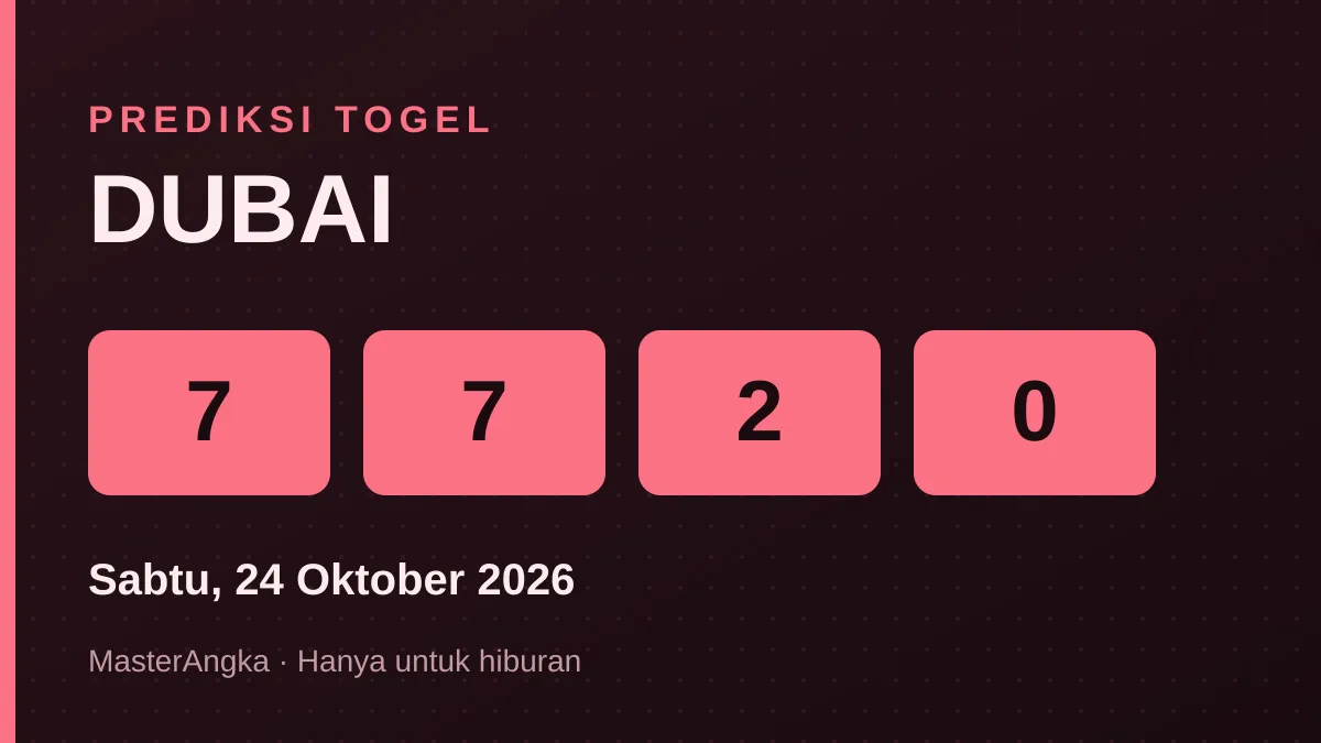 Prediksi DUBAI Sabtu, 24 Oktober 2026