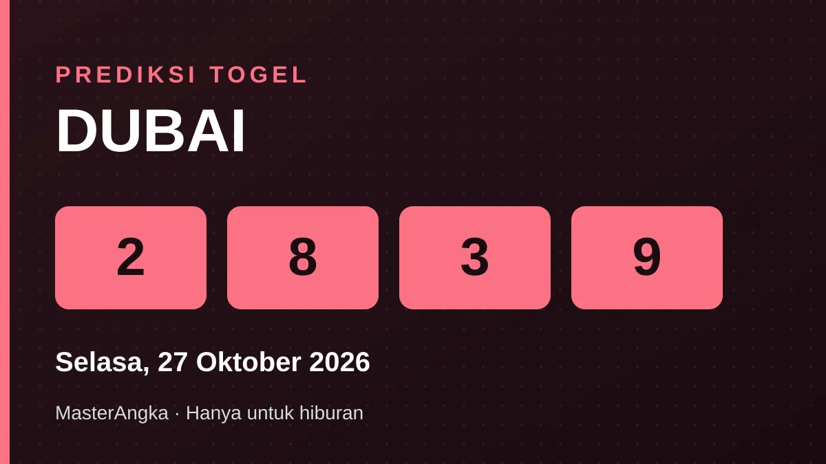 Prediksi DUBAI Selasa, 27 Oktober 2026