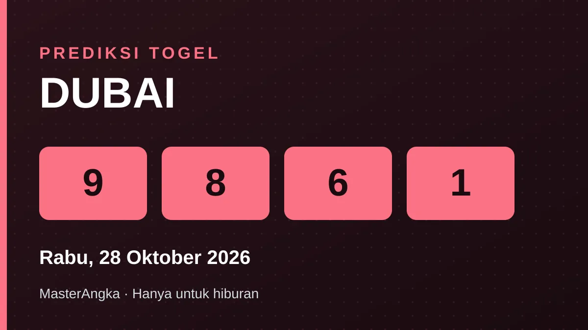 Prediksi DUBAI Rabu, 28 Oktober 2026