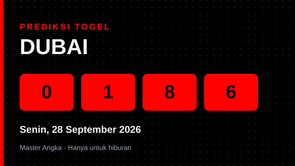 Prediksi DUBAI Senin, 28 September 2026