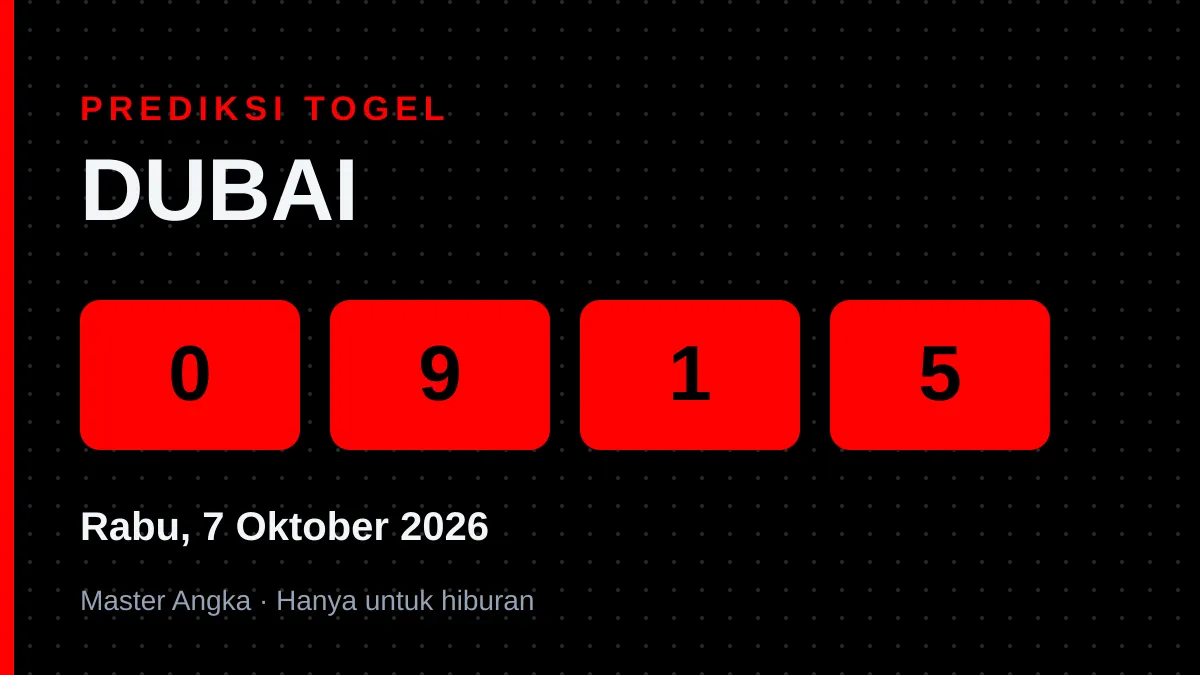 Prediksi DUBAI Rabu, 7 Oktober 2026