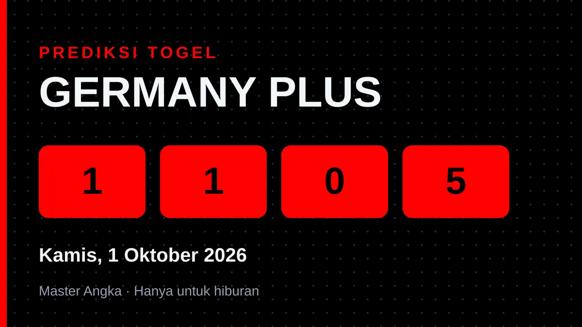 Prediksi GERMANY PLUS Kamis, 1 Oktober 2026