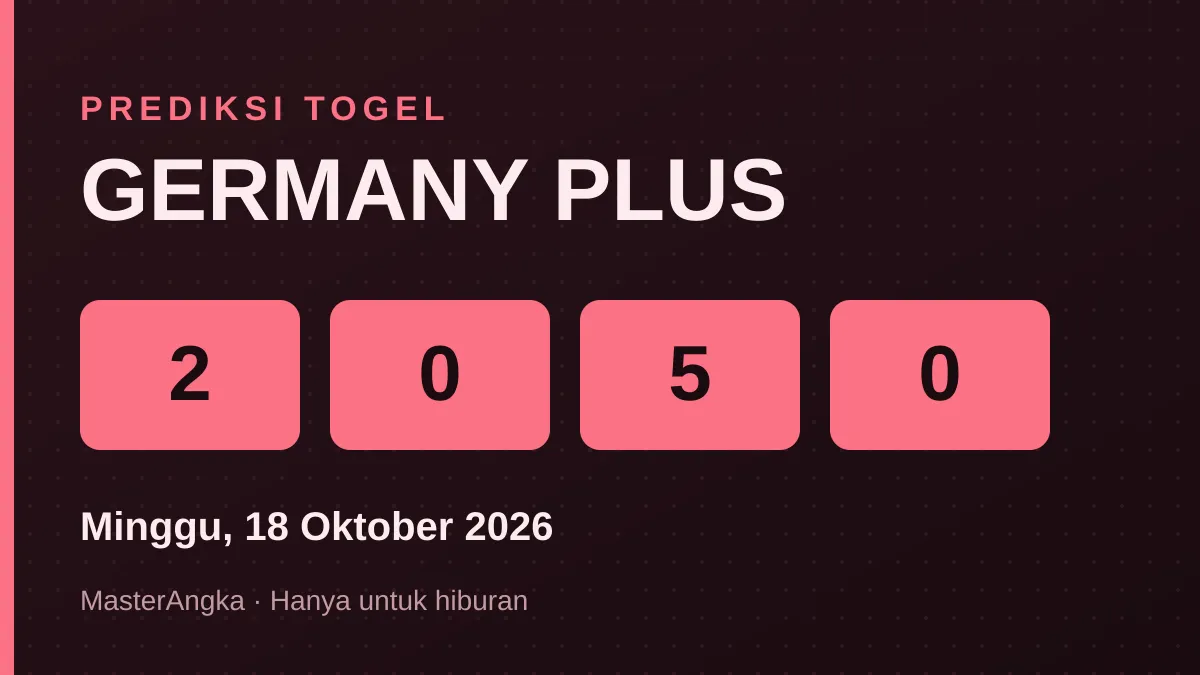 Prediksi GERMANY PLUS Minggu, 18 Oktober 2026