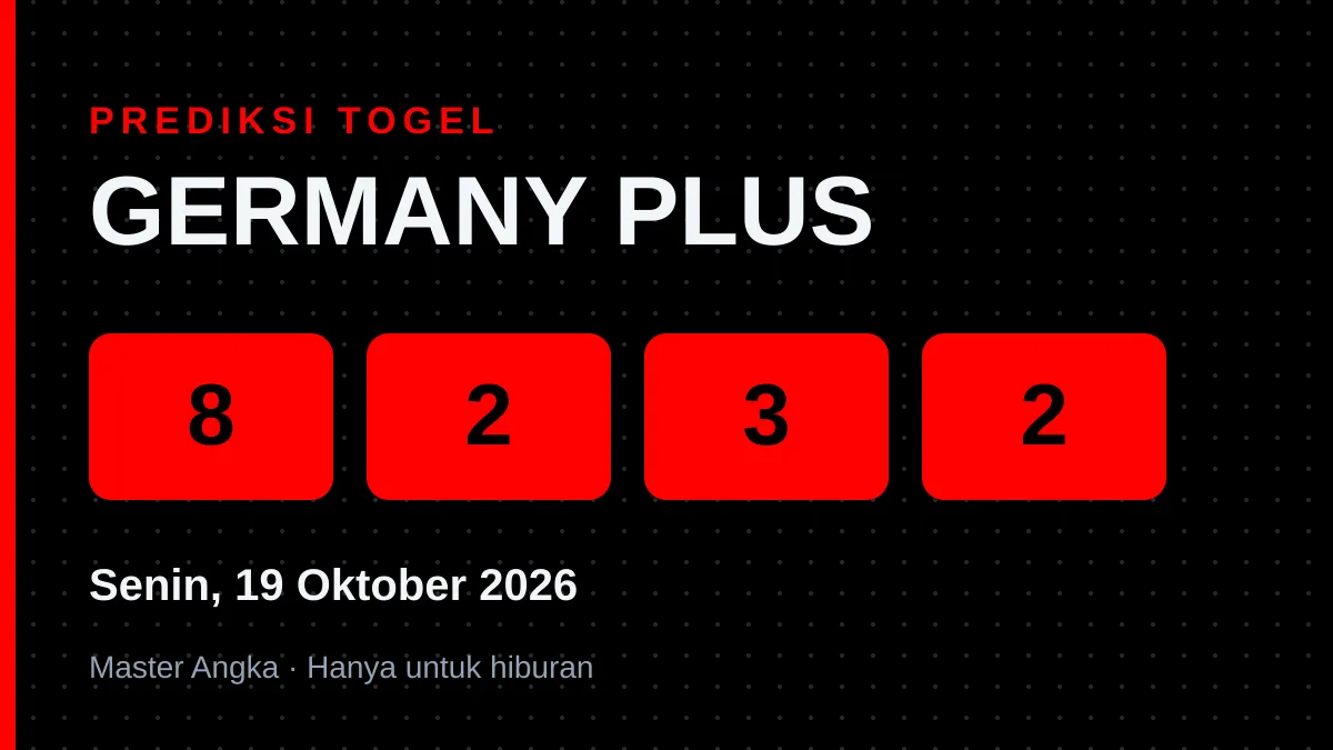 Prediksi GERMANY PLUS Senin, 19 Oktober 2026