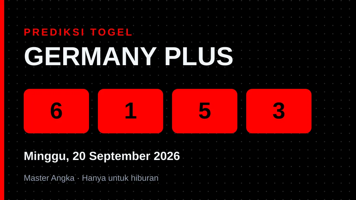 Prediksi GERMANY PLUS Minggu, 20 September 2026