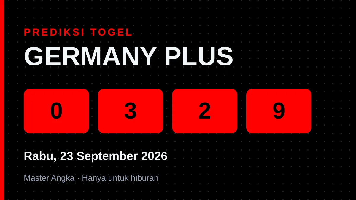 Prediksi GERMANY PLUS Rabu, 23 September 2026