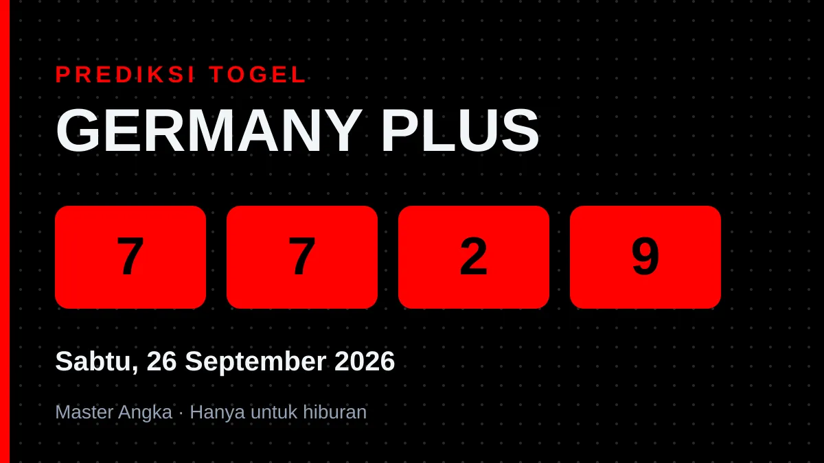 Prediksi GERMANY PLUS Sabtu, 26 September 2026
