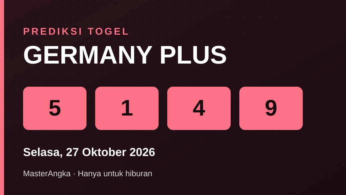 Prediksi GERMANY PLUS Selasa, 27 Oktober 2026