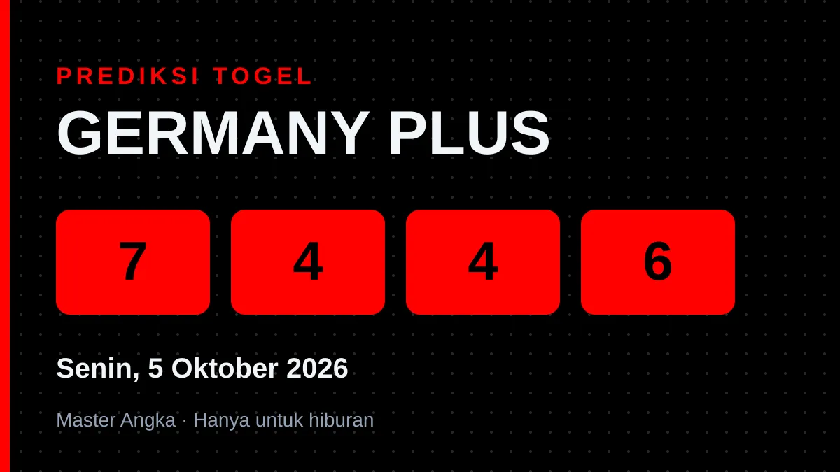 Prediksi GERMANY PLUS Senin, 5 Oktober 2026