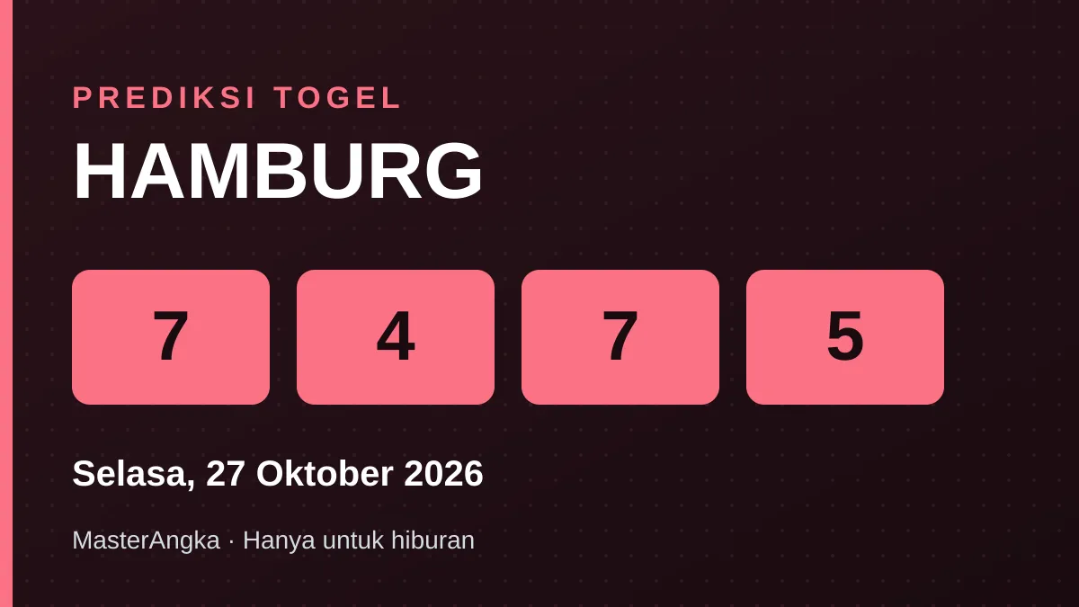 Prediksi HAMBURG Selasa, 27 Oktober 2026