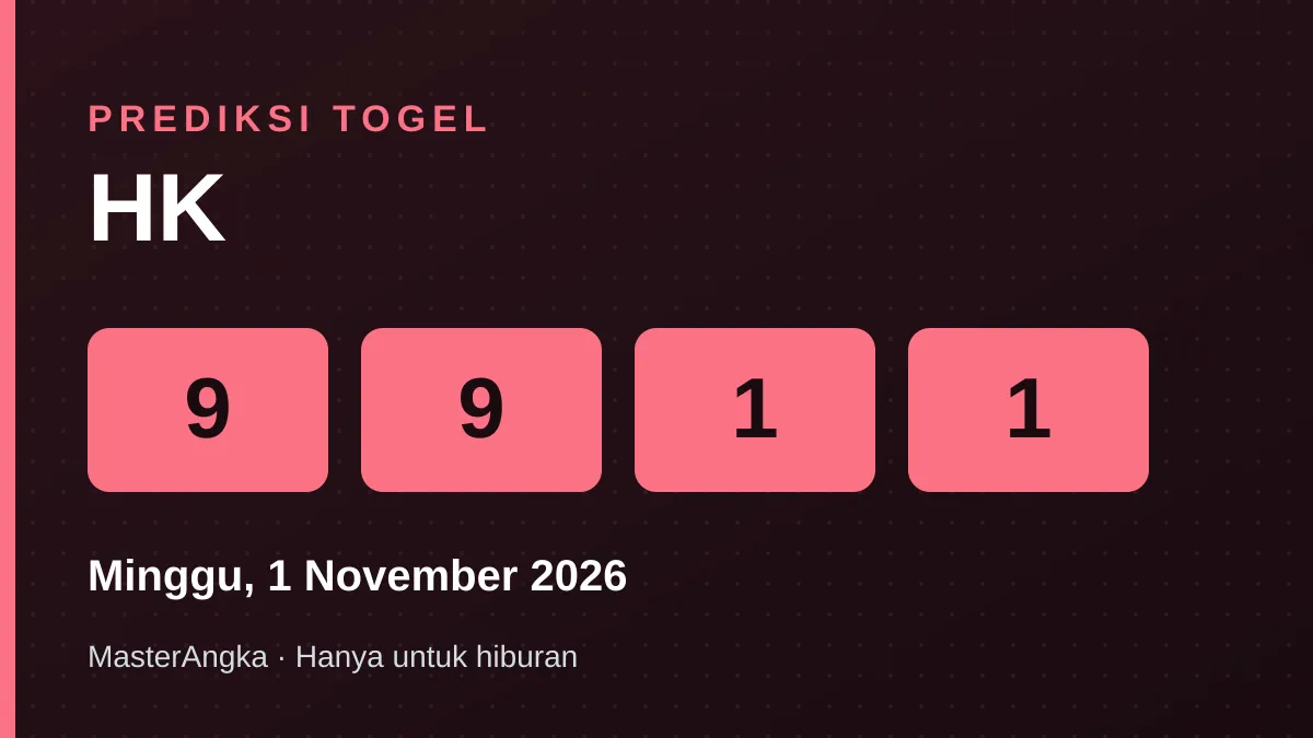 Prediksi HK Minggu, 1 November 2026