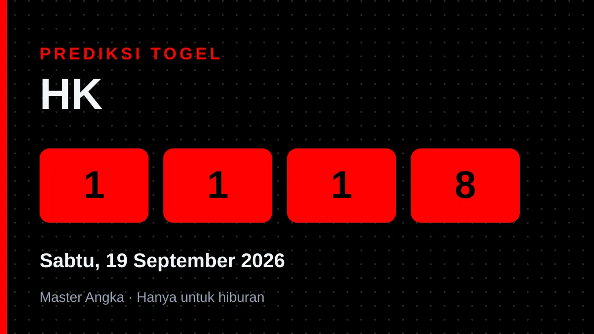 Prediksi HK Sabtu, 19 September 2026