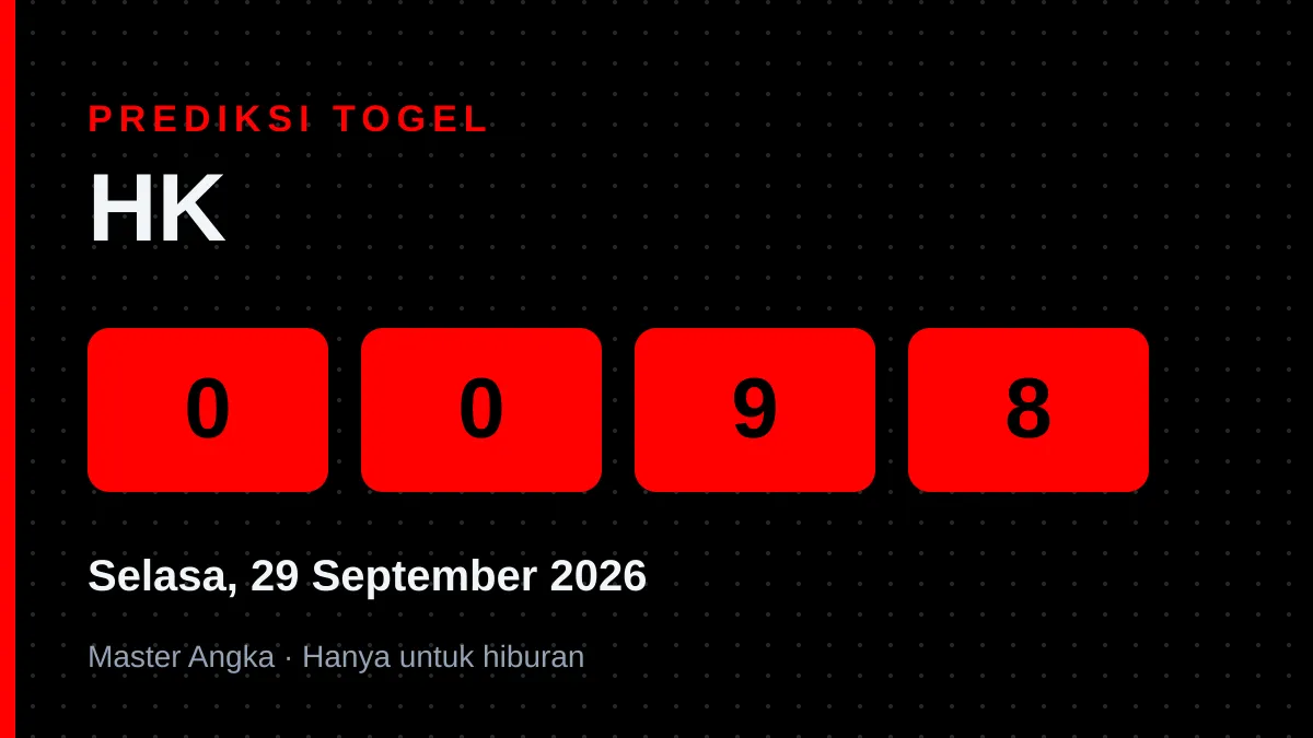 Prediksi HK Selasa, 29 September 2026