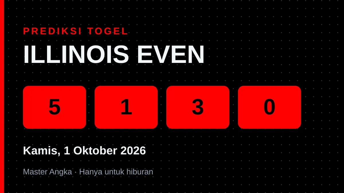 Prediksi ILLINOIS EVEN Kamis, 1 Oktober 2026