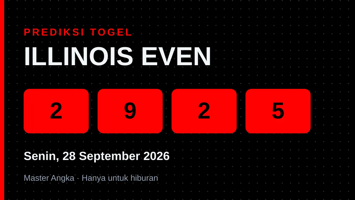 Prediksi ILLINOIS EVEN Senin, 28 September 2026