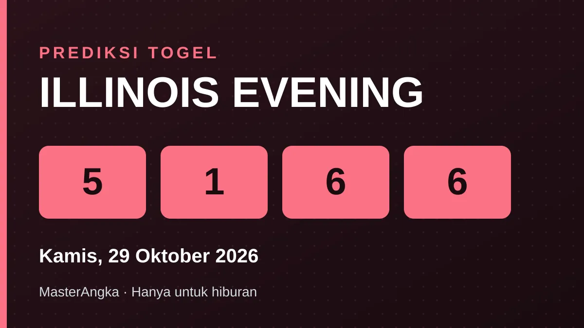 Prediksi ILLINOIS EVENING Kamis, 29 Oktober 2026