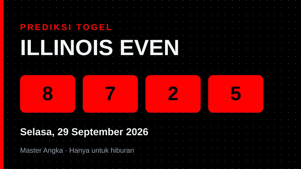 Prediksi ILLINOIS EVEN Selasa, 29 September 2026