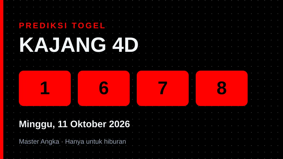 Prediksi KAJANG 4D Minggu, 11 Oktober 2026