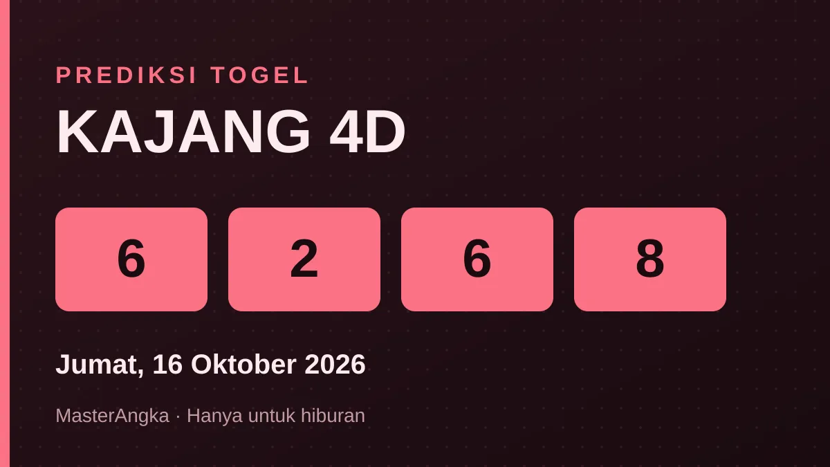 Prediksi KAJANG 4D Jumat, 16 Oktober 2026
