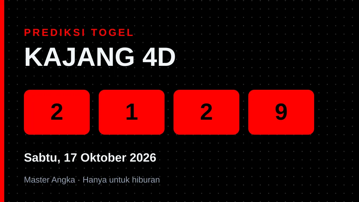 Prediksi KAJANG 4D Sabtu, 17 Oktober 2026