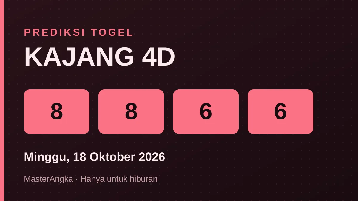 Prediksi KAJANG 4D Minggu, 18 Oktober 2026