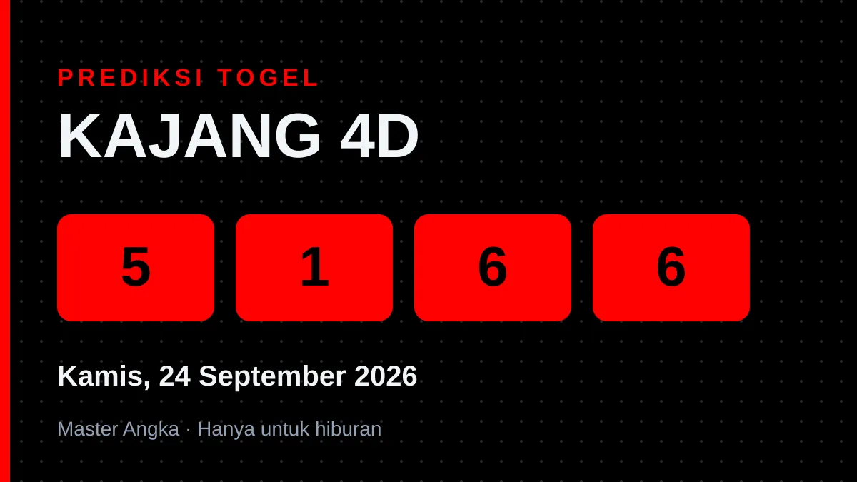 Prediksi KAJANG 4D Kamis, 24 September 2026