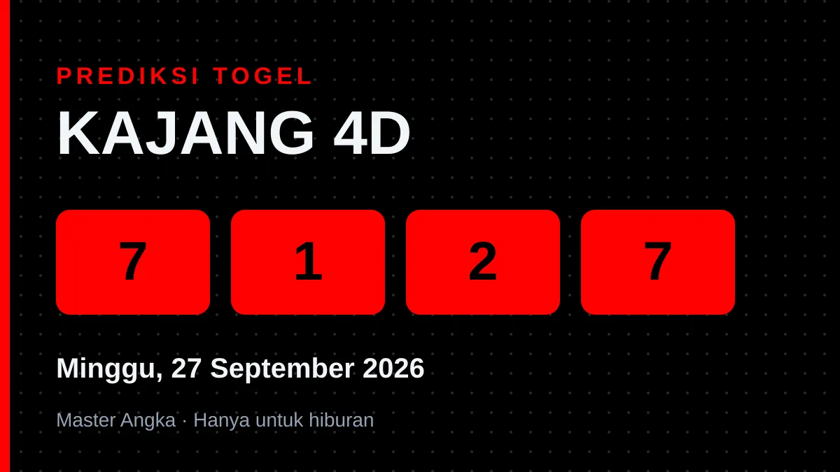 Prediksi KAJANG 4D Minggu, 27 September 2026