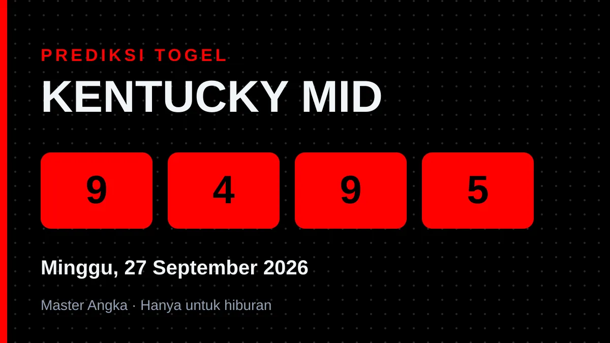 Prediksi KENTUCKY MID Minggu, 27 September 2026