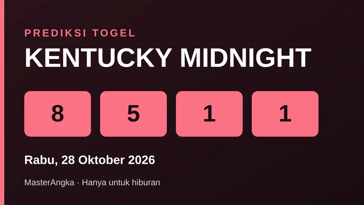 Prediksi KENTUCKY MIDNIGHT Rabu, 28 Oktober 2026