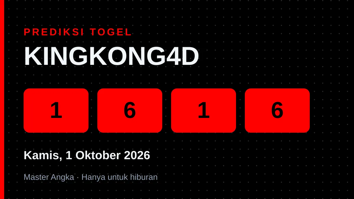Prediksi KINGKONG4D Kamis, 1 Oktober 2026