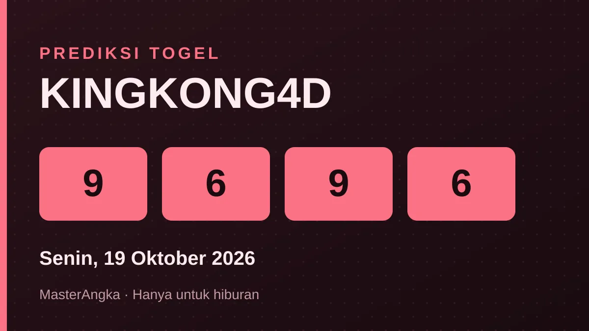 Prediksi KINGKONG4D Senin, 19 Oktober 2026