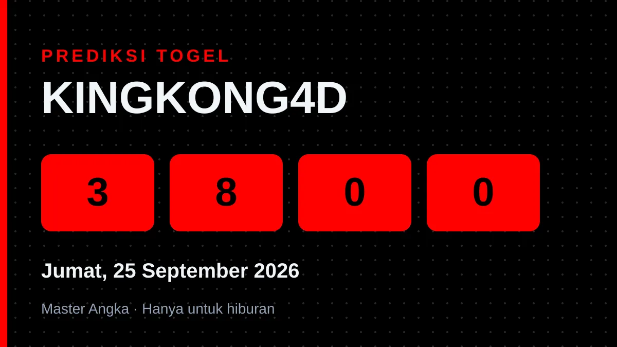 Prediksi KINGKONG4D Jumat, 25 September 2026