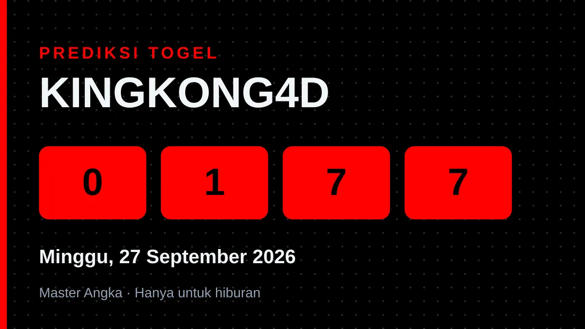 Prediksi KINGKONG4D Minggu, 27 September 2026