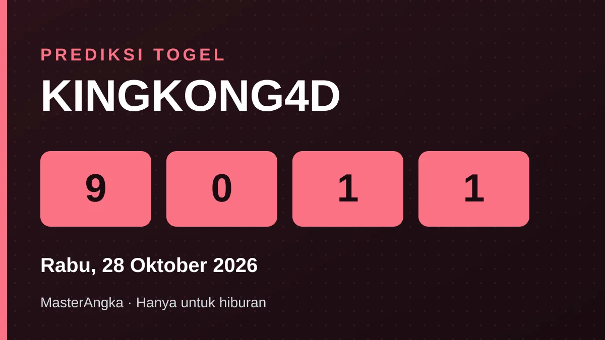 Prediksi KINGKONG4D Rabu, 28 Oktober 2026